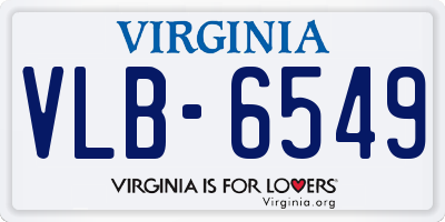 VA license plate VLB6549