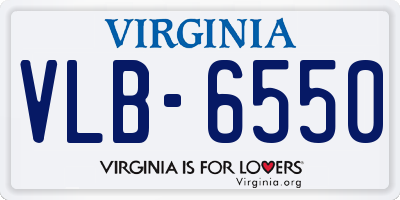 VA license plate VLB6550