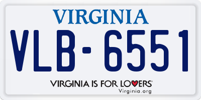 VA license plate VLB6551