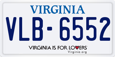 VA license plate VLB6552