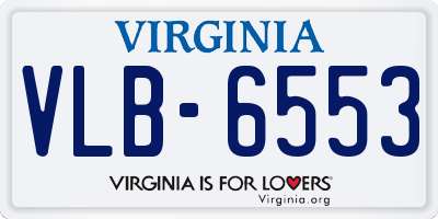 VA license plate VLB6553