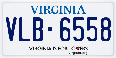 VA license plate VLB6558