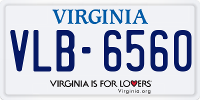 VA license plate VLB6560