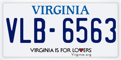 VA license plate VLB6563