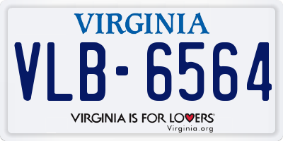 VA license plate VLB6564