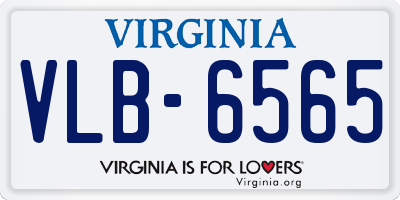 VA license plate VLB6565