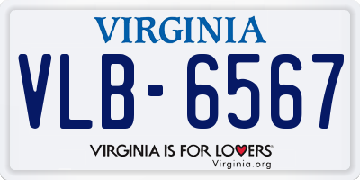 VA license plate VLB6567