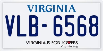 VA license plate VLB6568