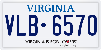 VA license plate VLB6570