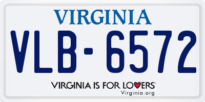 VA license plate VLB6572