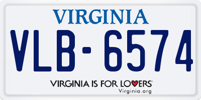 VA license plate VLB6574