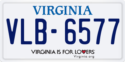 VA license plate VLB6577