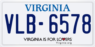 VA license plate VLB6578