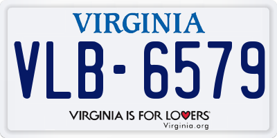 VA license plate VLB6579