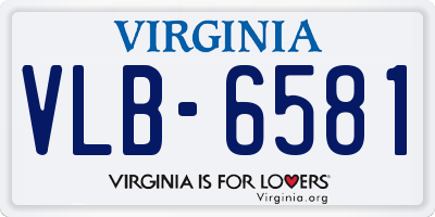 VA license plate VLB6581