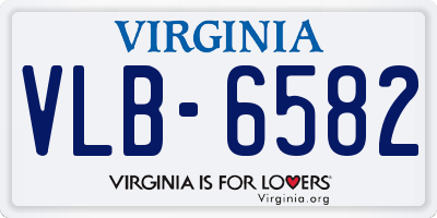 VA license plate VLB6582