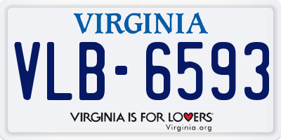 VA license plate VLB6593
