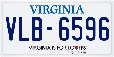 VA license plate VLB6596