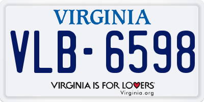VA license plate VLB6598