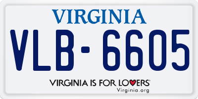 VA license plate VLB6605