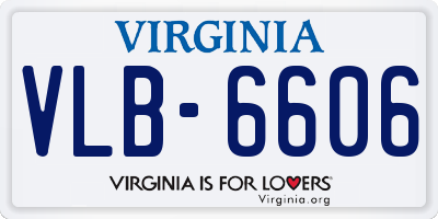 VA license plate VLB6606
