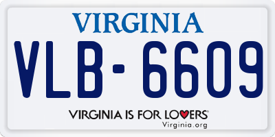 VA license plate VLB6609
