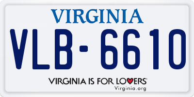 VA license plate VLB6610