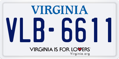 VA license plate VLB6611
