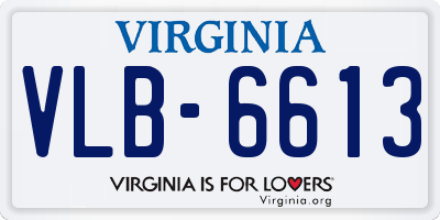 VA license plate VLB6613