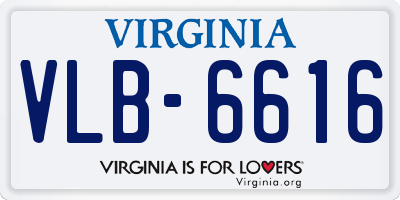 VA license plate VLB6616