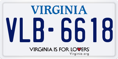VA license plate VLB6618