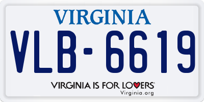 VA license plate VLB6619