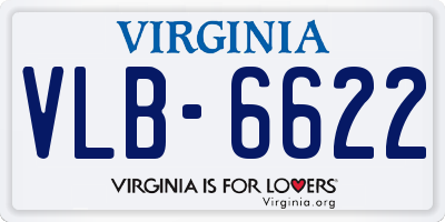 VA license plate VLB6622