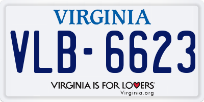 VA license plate VLB6623