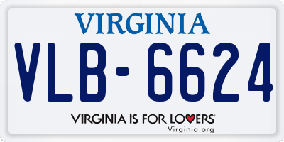 VA license plate VLB6624