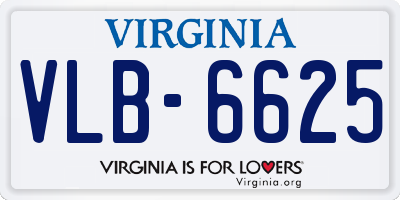 VA license plate VLB6625