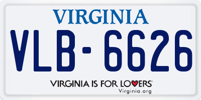 VA license plate VLB6626