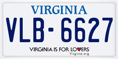 VA license plate VLB6627