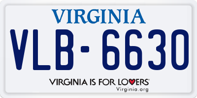 VA license plate VLB6630