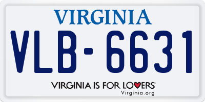 VA license plate VLB6631