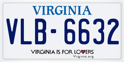 VA license plate VLB6632
