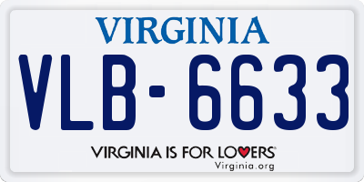 VA license plate VLB6633