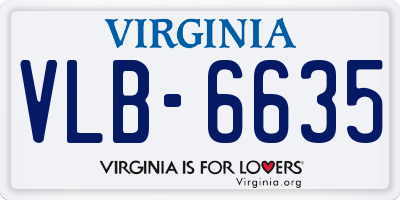 VA license plate VLB6635