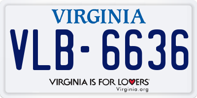 VA license plate VLB6636