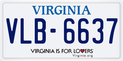 VA license plate VLB6637