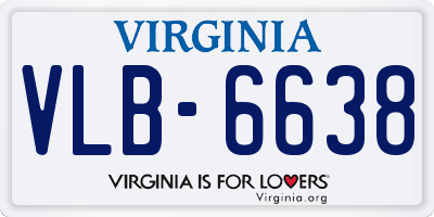 VA license plate VLB6638
