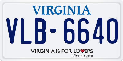 VA license plate VLB6640
