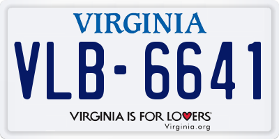 VA license plate VLB6641