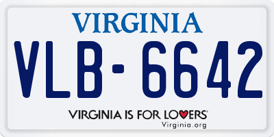 VA license plate VLB6642