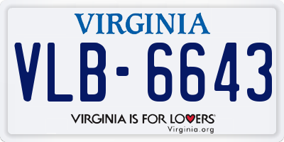VA license plate VLB6643